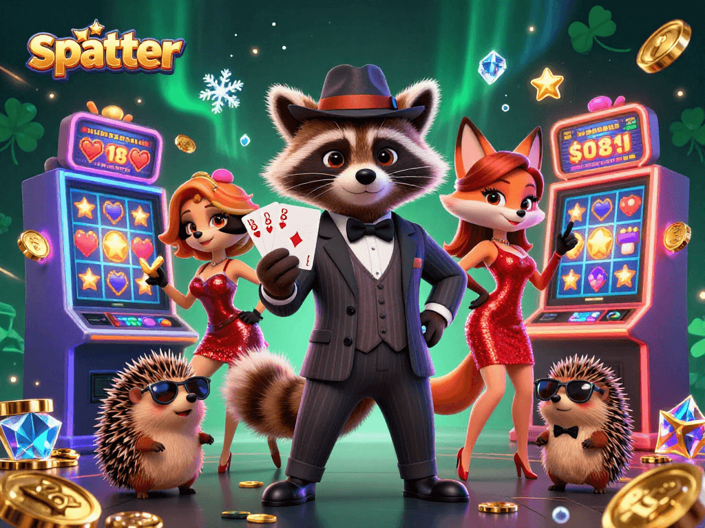 Experience the thrill of scatter wins in a colorful slot scene with cartoon characters and gaming elements.