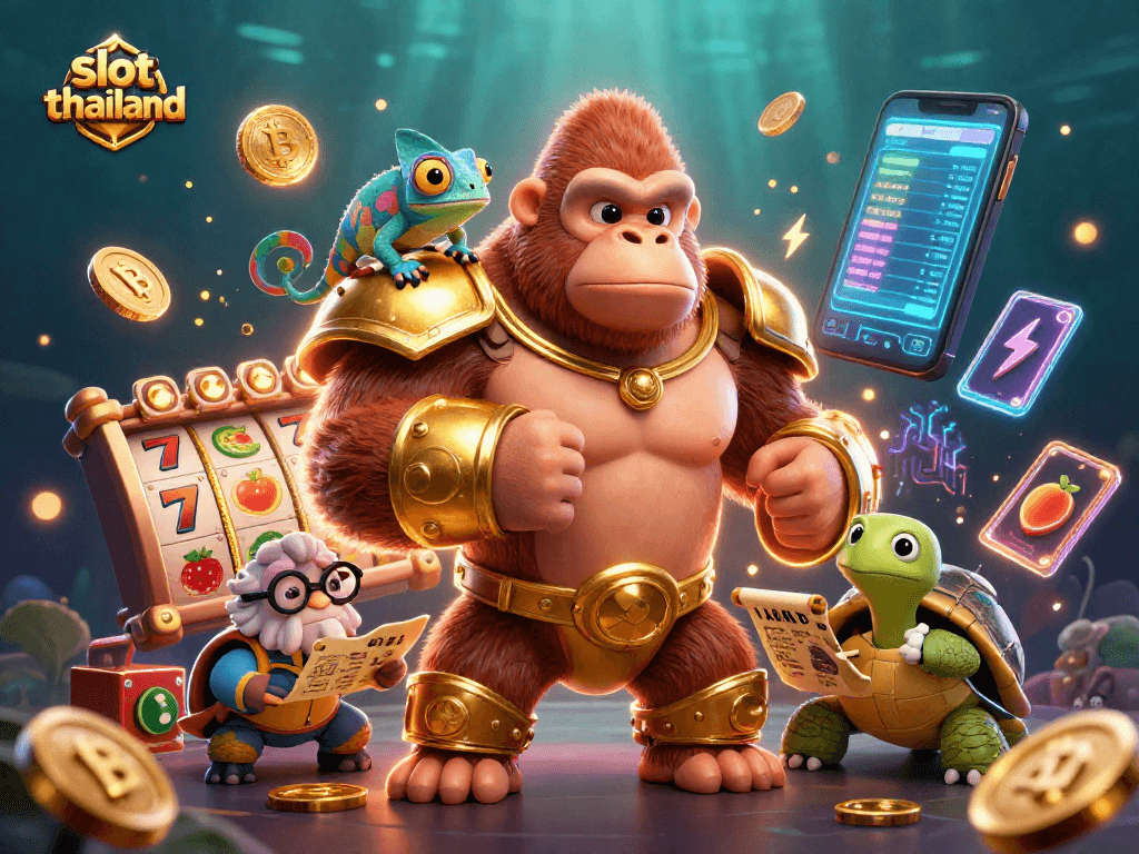 Spin the reels with slot thailand while enjoying vibrant 3D character illustration and gaming elements.