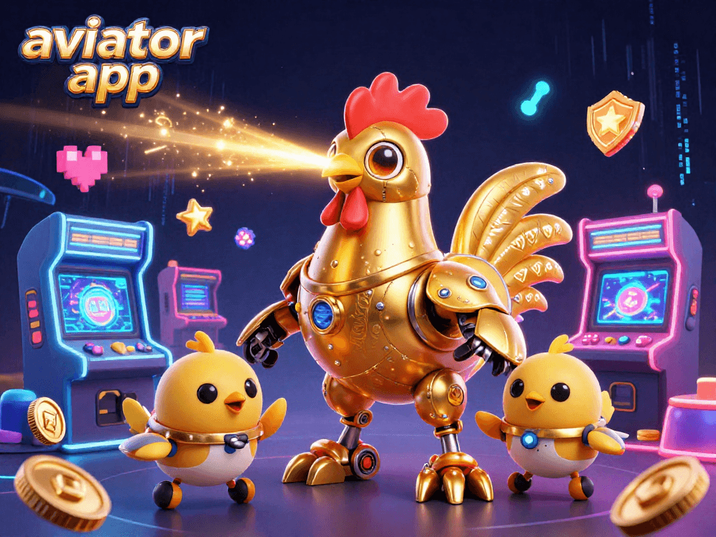 Experience thrilling gameplay with the aviator app featuring a dynamic scene of an engaging retro-futuristic game setup.