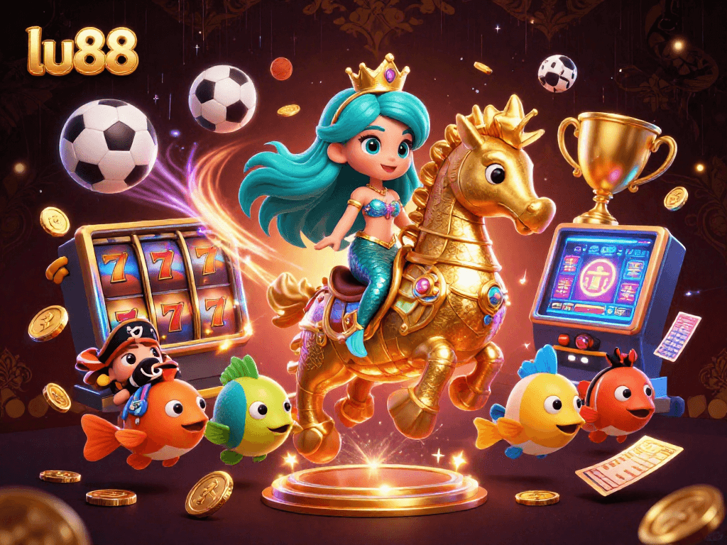 Experience thrilling gameplay with lu88 as the mermaid and seahorse conquer the casino realm.