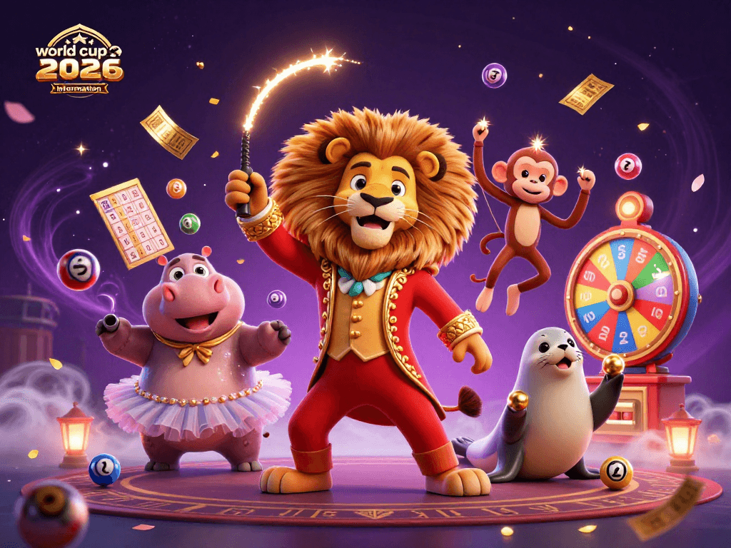 Engage with world cup 2026 information using vibrant lottery elements in an exciting casino scene.