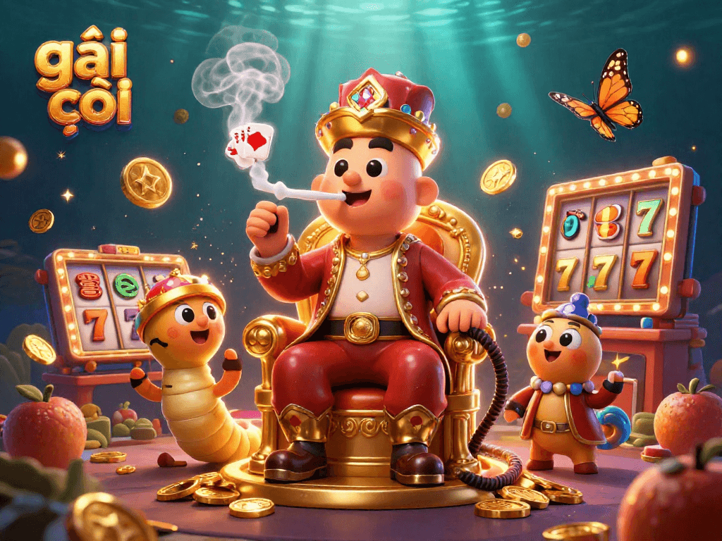Hình ảnh gái gọi tham gia trò chơi kéo máy đánh bạc với không gian sôi nổi đầy màu sắc