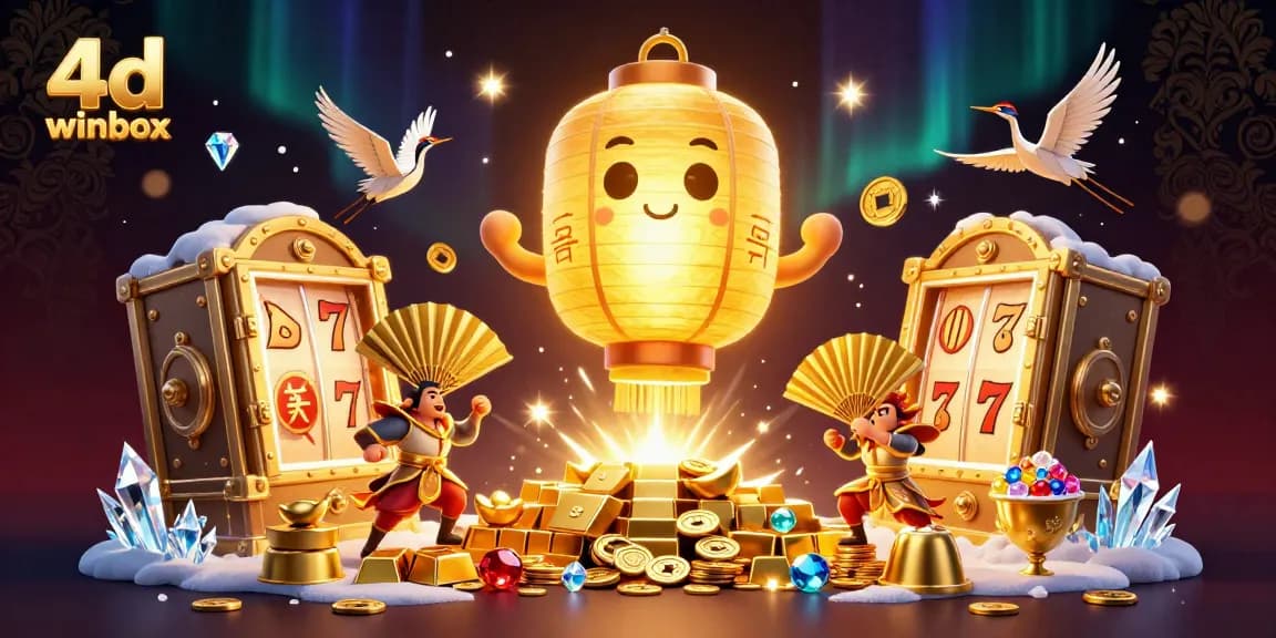 Experience the thrill of 4d winbox with animated golden treasures and casino excitement.