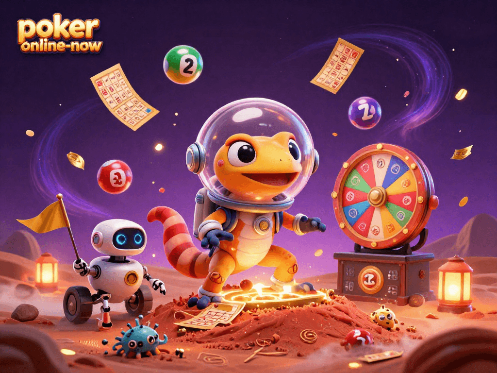 Engage in thrilling poker adventures at poker-online-now, where Martian geckos discover majestic casinos.