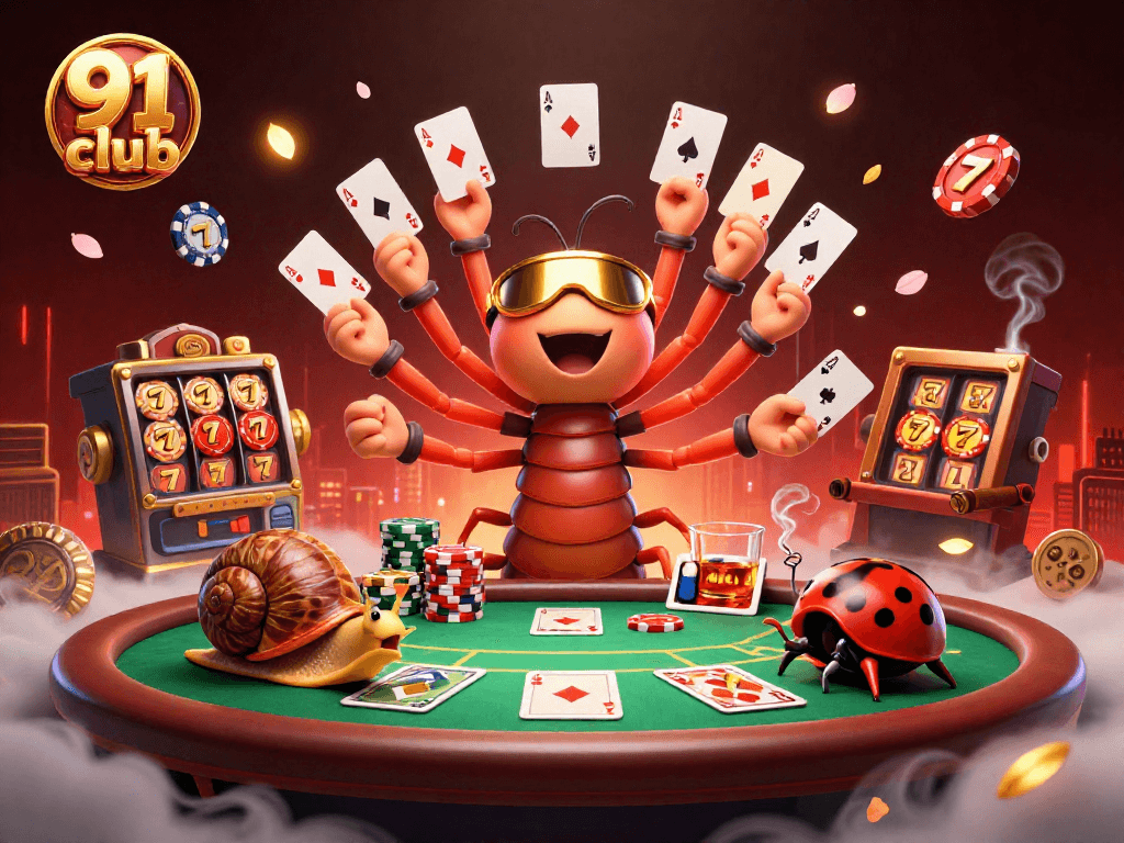 Join the thrilling 91 club and enjoy vibrant casino excitement with engaging characters and games.