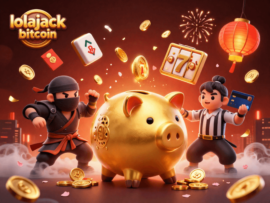 Engage with lolajack bitcoin in this vibrant casino illustration featuring dynamic characters and game elements.