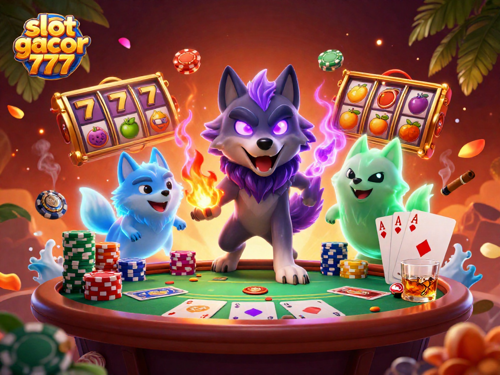 Experience the excitement of slot gacor 777 with a vibrant 3D illustration showcasing thrilling elements.