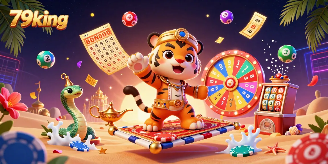 Engage with 79king's vibrant casino adventure featuring a sultan, magic lamp, and lottery action.