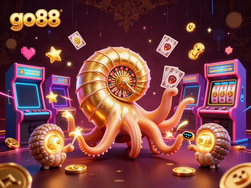 Engage with go88's thrilling casino experience, featuring vibrant 3D characters celebrating gaming.