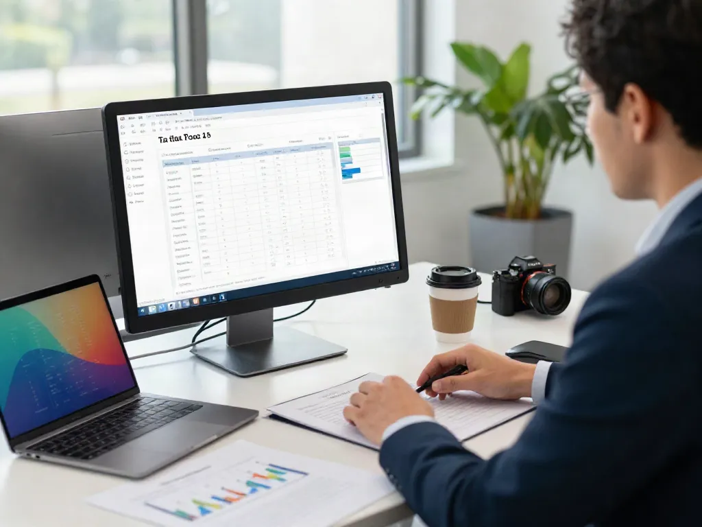 Tax software to start a tax business displayed on a modern office workspace with professional elements.