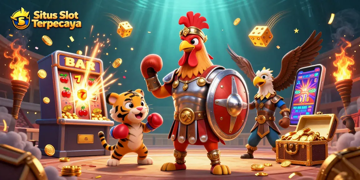 Bermain di Situs Slot Terpercaya dengan slot dan simbol keberuntungan yang berwarna-warni.
