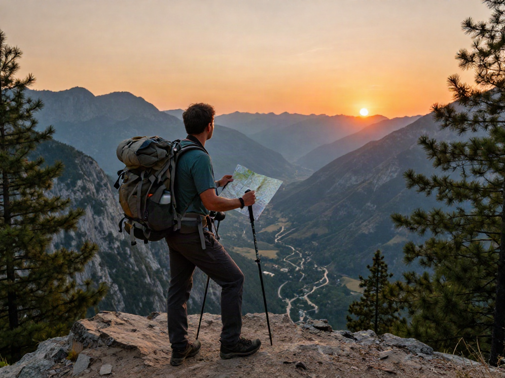 The traveler at a stunning viewpoint celebrates their adventure with rokok88 gear under the golden hour.