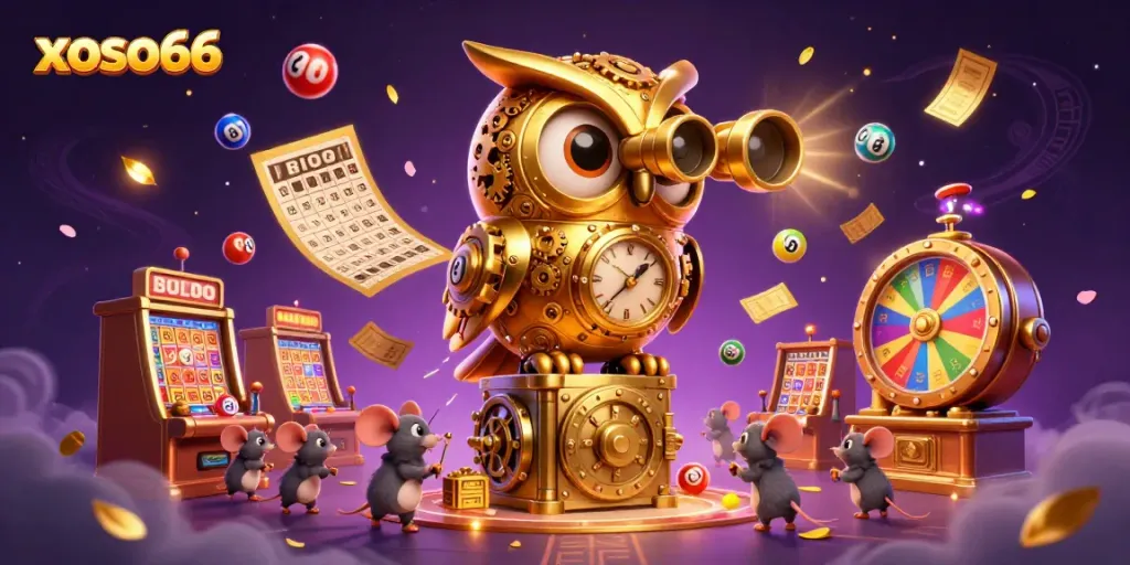Engage in lottery excitement with xoso66, featuring vibrant graphics and a dynamic casino scene.