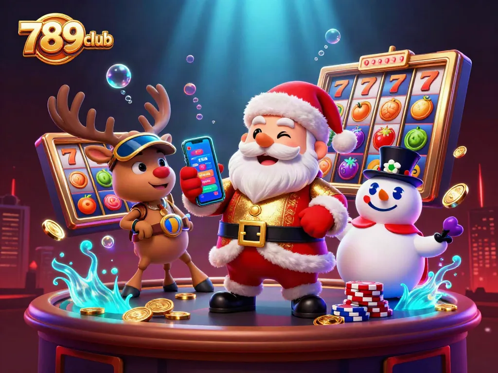 Engage with the exciting 789club jackpot slots while Santa and friends celebrate victories.
