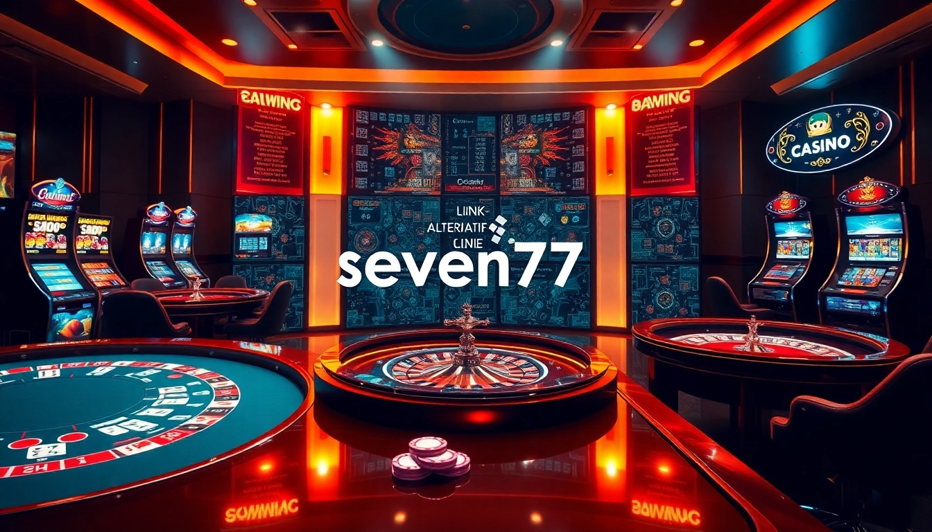 Experience the excitement of casino games with link alternatif seven77 at vibrant tables and slot machines.