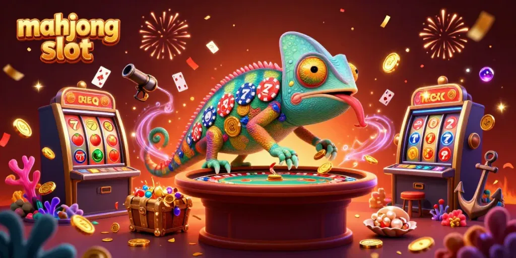 Experience the excitement of mahjong slot with a vibrant chameleon casino theme and dynamic gaming elements.