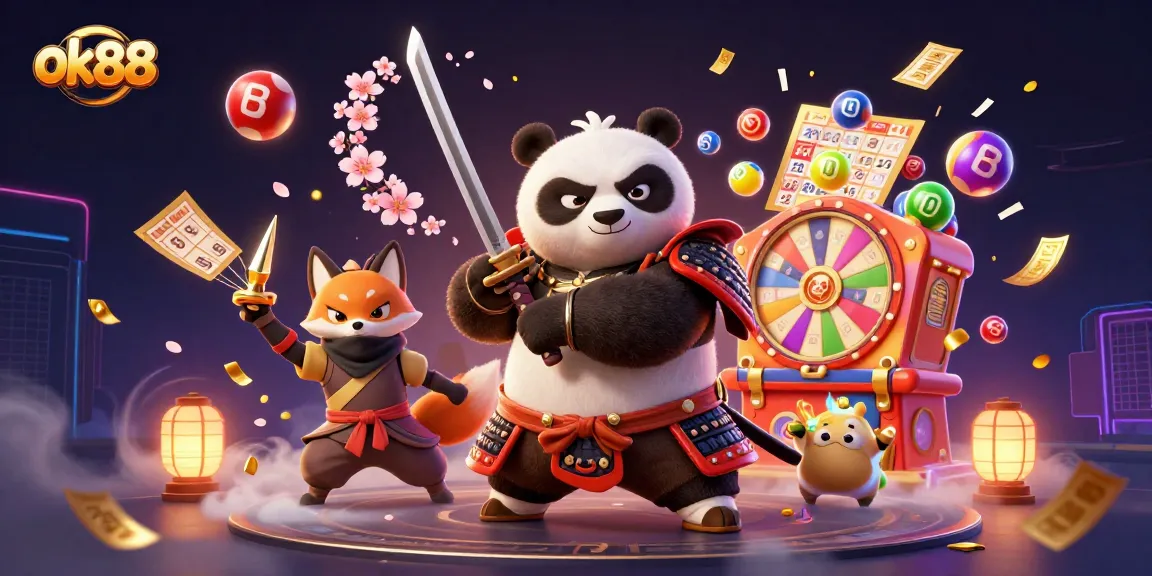 ok88 brings magical elements to life in an engaging lottery-themed casino scene.