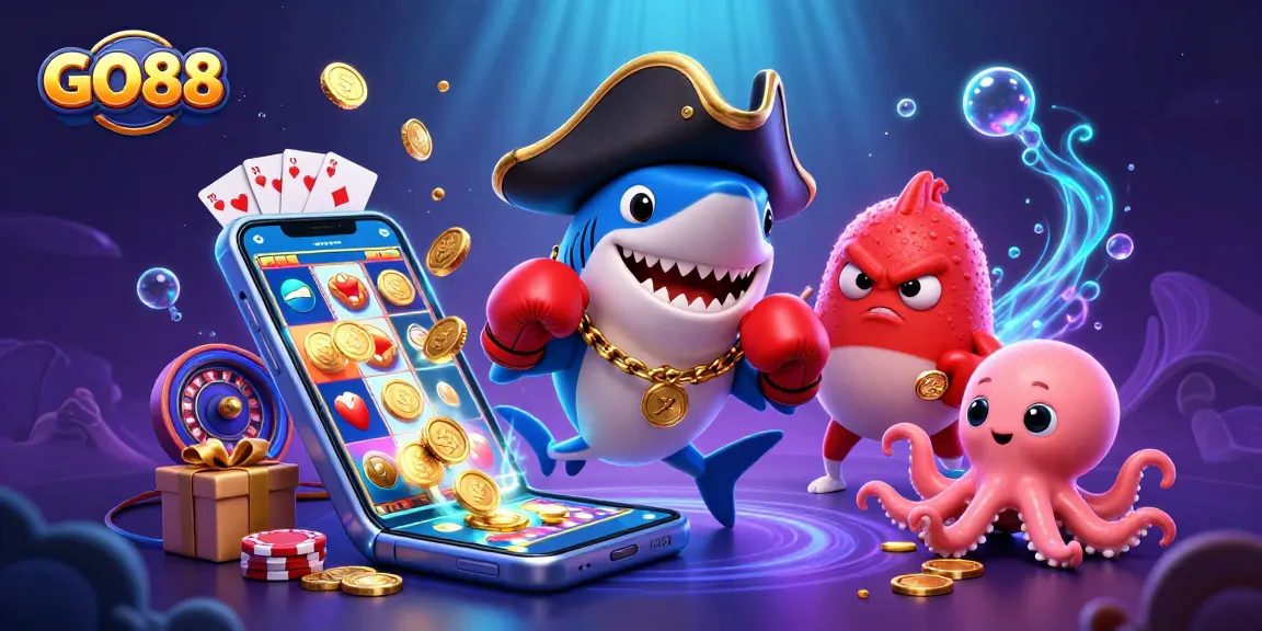 Engage in GO88 with a dynamic 3D casino shark adventure filled with games and treasures!