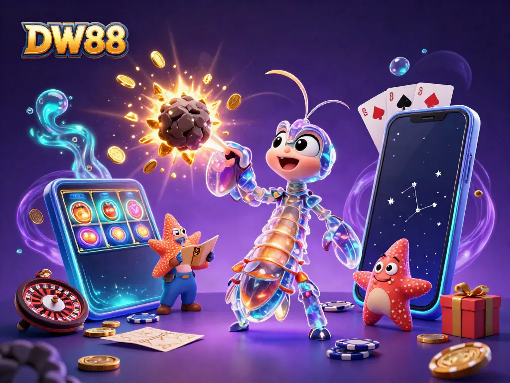 Experience thrilling gaming with DW88 featuring vibrant slots, coins, and an underwater adventure.
