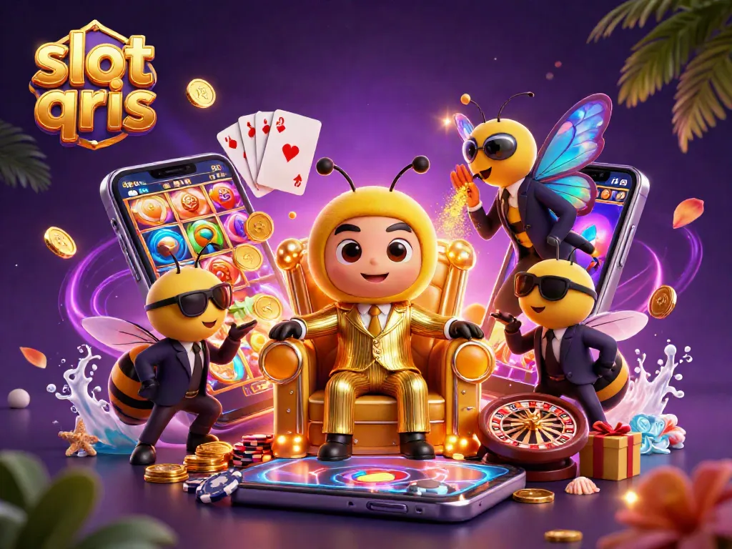 Experience exciting slot qris gameplay with a detailed illustration capturing vibrant casino elements.