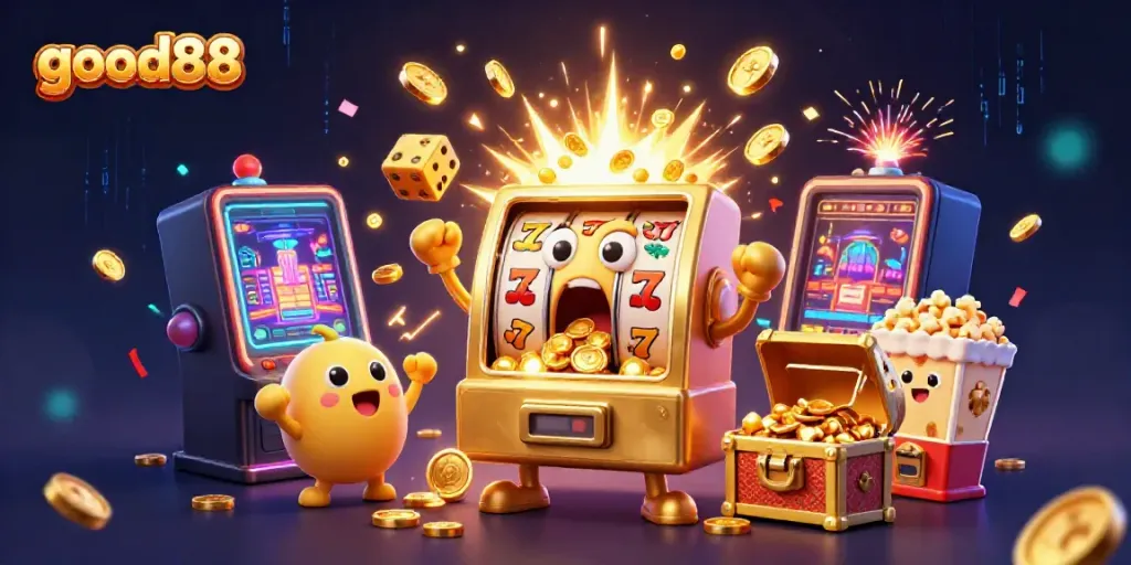 good88 celebrates jackpot wins with vibrant slot machines and exciting casino elements