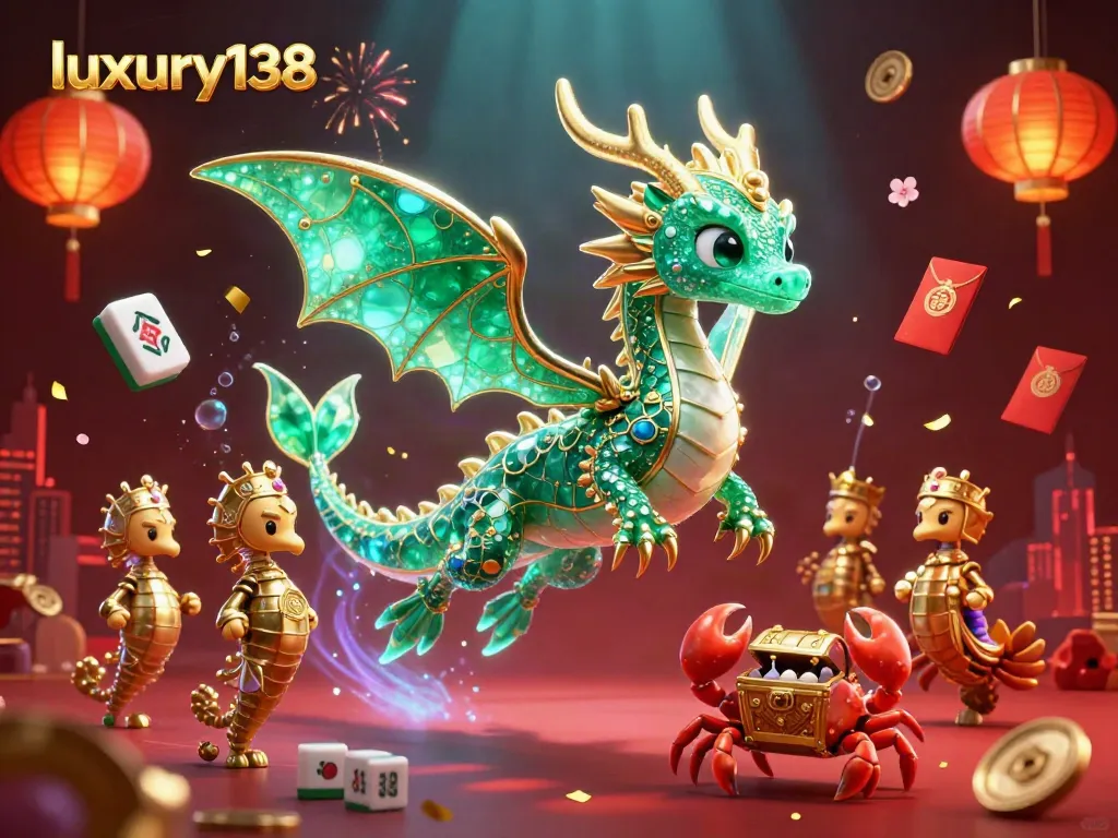 Experience luxury138 with a vibrant scene featuring a sea dragon and unique casino elements.