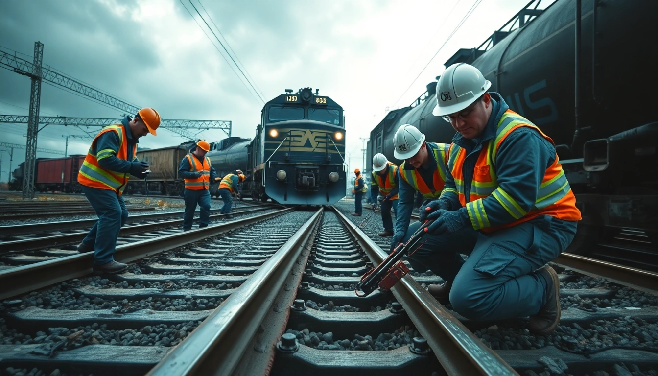 Teams providing Emergency Railroad Repair Services efficiently manage a critical situation on the tracks.