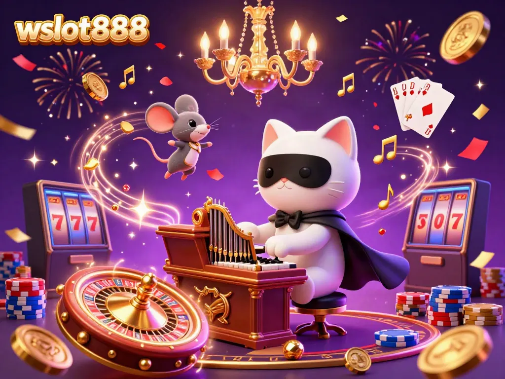 Jelajahi pengalaman bermain menarik di wslot888 dengan kucing phantom, mouse akrobat, dan simbol perjudian.