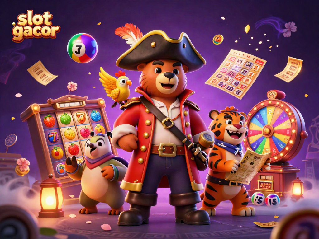 Experience the thrill of slot gacor with vibrant games and colorful elements in this exciting casino scene.