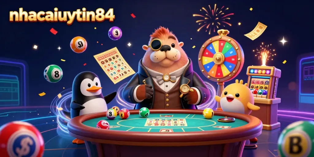 Experience thrilling poker action in an underwater casino scene with nhacaiuytin84's vibrant characters.