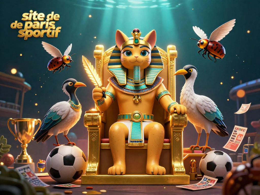 Pariez sur le meilleur site de paris sportif avec des personnages égyptiens et des éléments sportifs dynamiques.