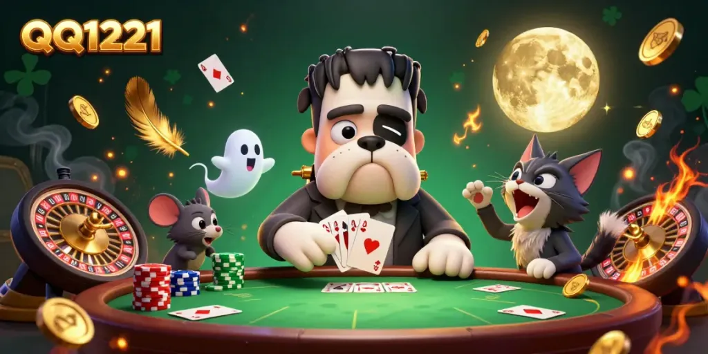 Engage with QQ1221 in a vibrant casino scene showcasing thrilling gameplay and captivating characters.