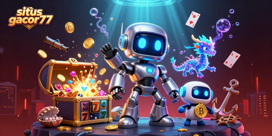 Menyelesaikan slot jackpot di situs gacor77 dengan robot futuristik dan elemen kasino menakjubkan.