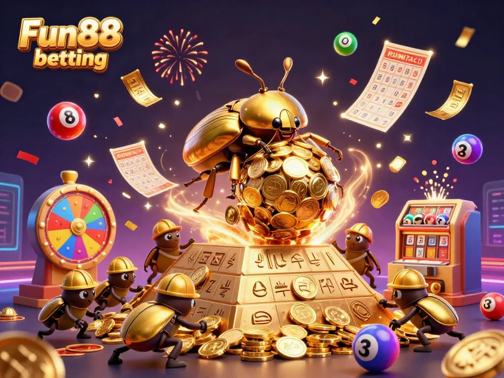 Experience Fun88 betting as a golden beetle team rolls a massive coin ball towards victory!