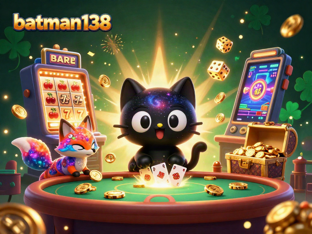 Batman138 menarik chip dan kartu berkilau saat bermain di kasino virtual.