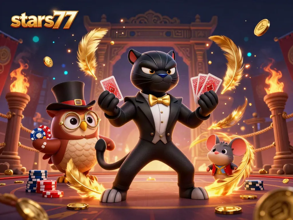 Melihat para karakter dalam permainan biliar di stars77 sambil menyiapkan chip dan kartu untuk taruhan yang menguntungkan.