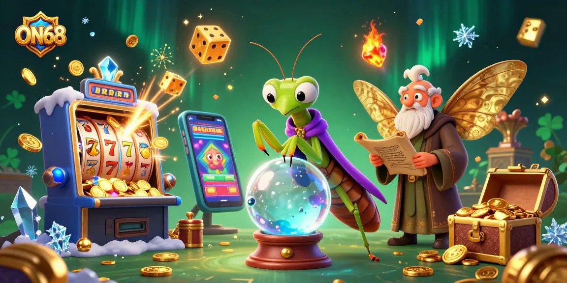 Experience thrilling wins at ON68 with vibrant casino games and magical characters in action.