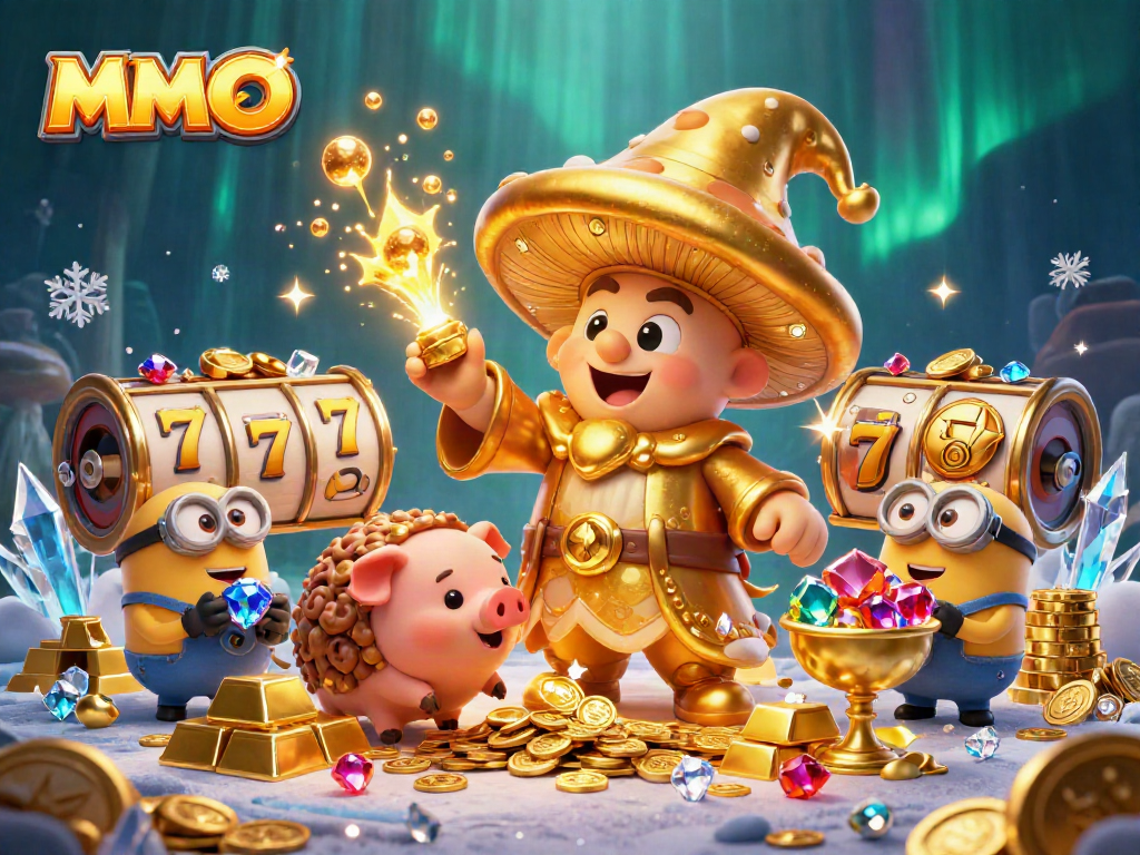Join the fun in MMOO's vibrant casino world with golden treasures and lucky slots!