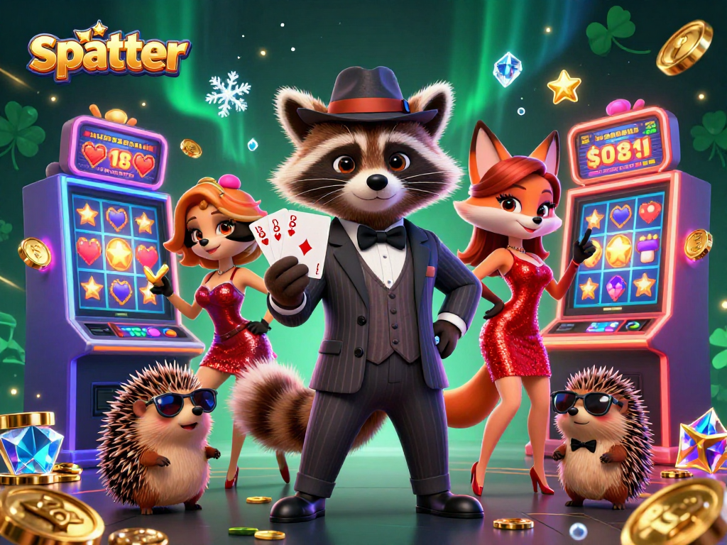 Experience the thrill of scatter wins in a colorful slot scene with cartoon characters and gaming elements.