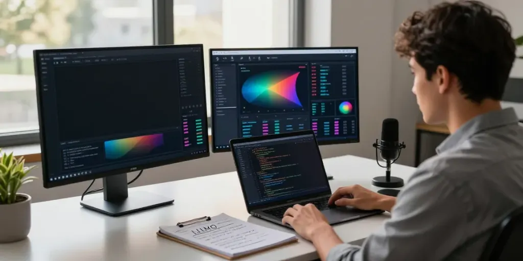 llmo large language model optimization workspace with data analytics and AI strategies