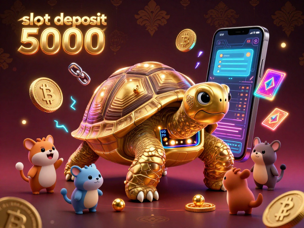 Experience excitement with the slot deposit 5000 as animated animals queue for a vibrant casino game.