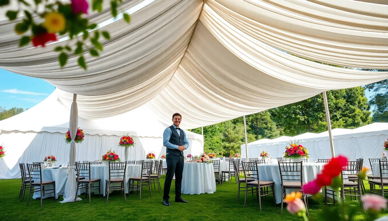 Arrange beautiful Party Tent Rentals for vibrant outdoor gatherings, showcasing elegance and lively decor.