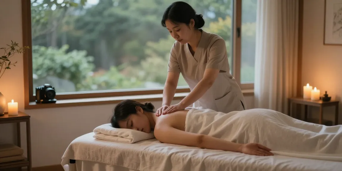Relaxing 대구스웨디시 massage scene in serene wellness spa with therapist and soft lighting.