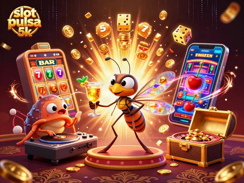 Engage with thrilling slot pulsa 5k action featuring vibrant casino characters and gaming elements.