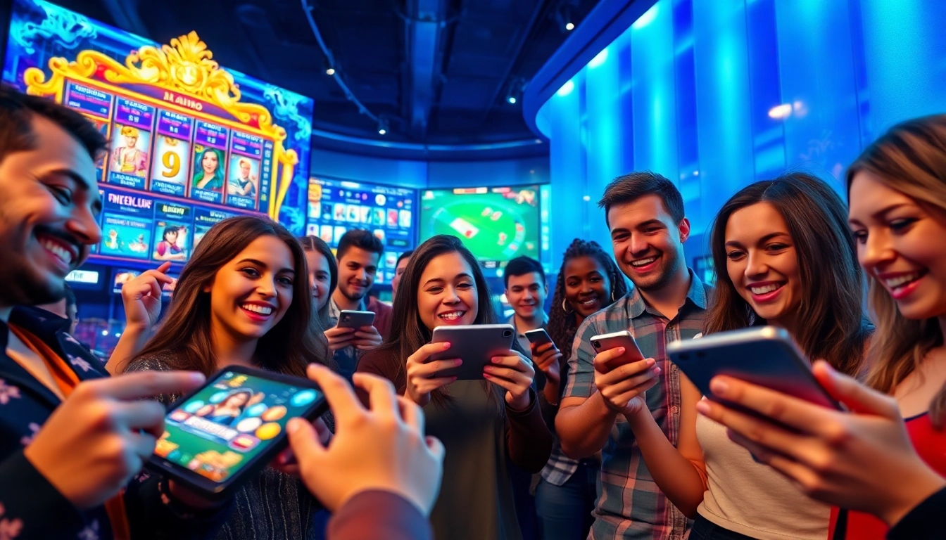 Engaged players enjoying the online betting experience at tk88win.live, showcasing a lively casino atmosphere.