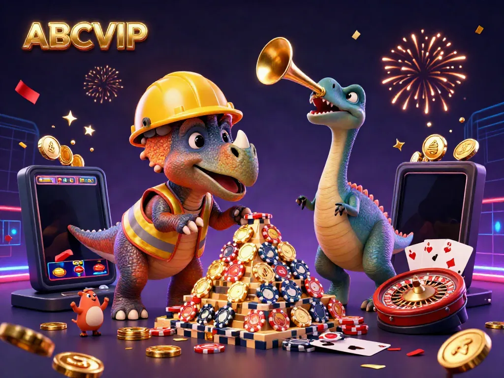 Build your winning strategy with ABCVIP's casino excitement showcased in a vibrant 3D celebration.