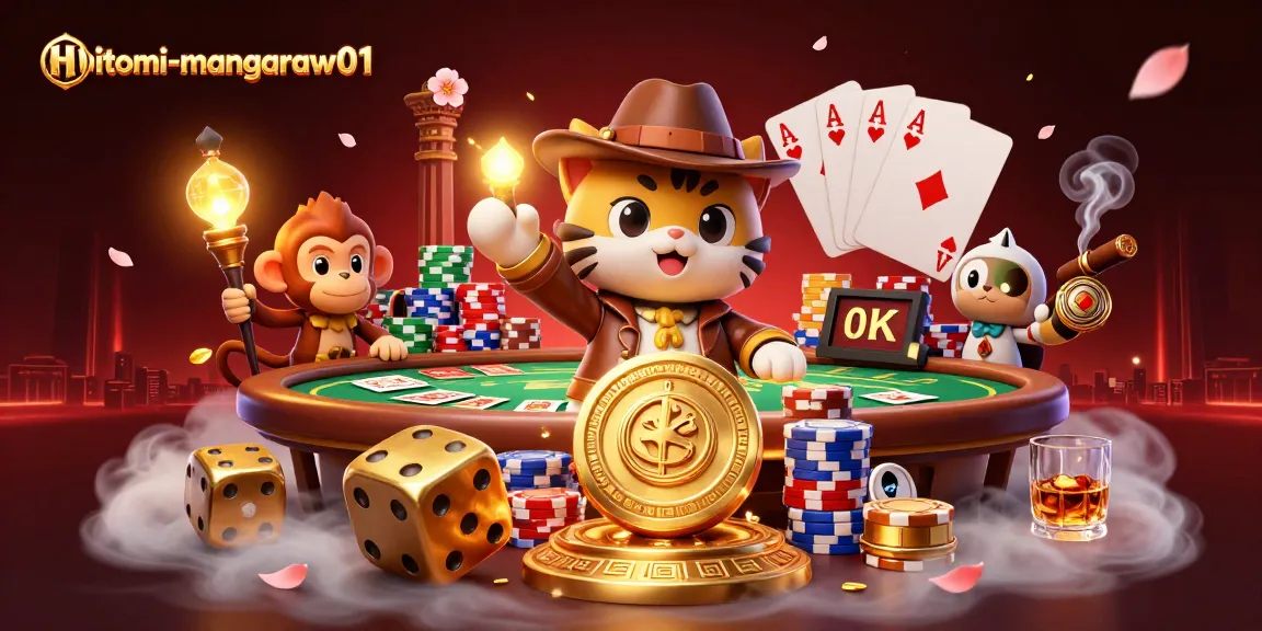 hitomi-mangaraw01 showcases a cat archaeologist uncovering casino treasures amid thrilling gameplay scenes.