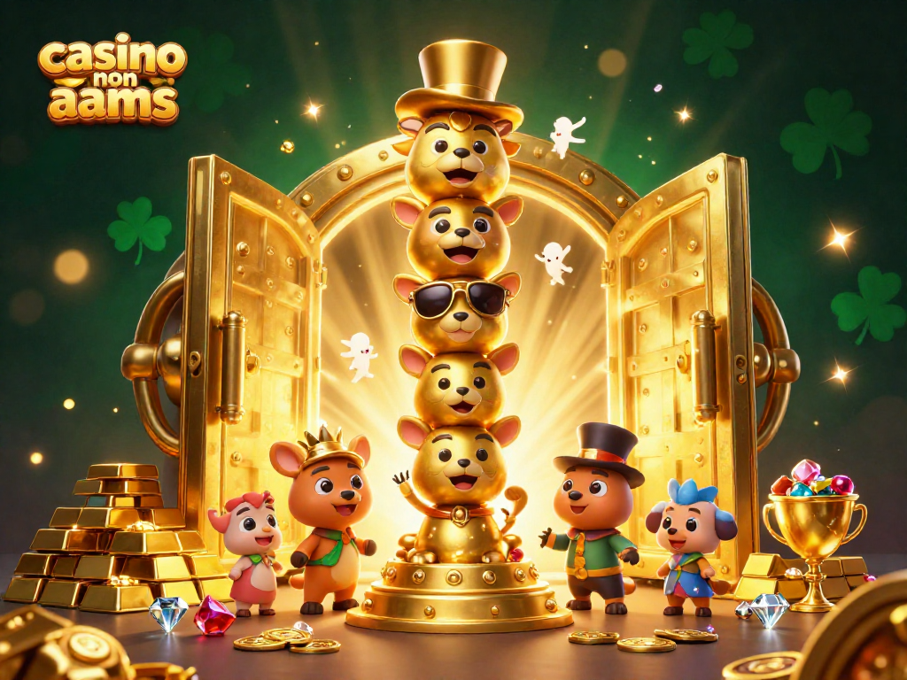 Vivi l'esperienza nei casino non AAMS con un totem dorato e scintillanti tesori.