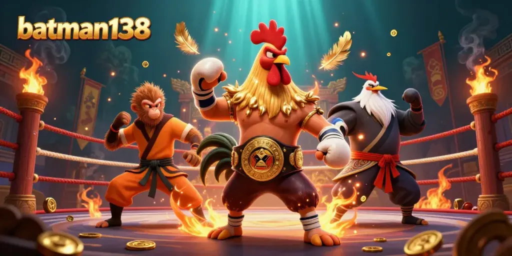 Experience thrilling battles at batman138 with dynamic characters in a vibrant casino-themed arena.