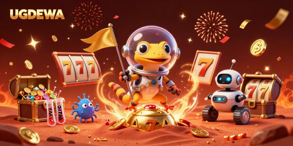 Experience winning excitement with UGDEWA as Martian characters discover a golden casino.